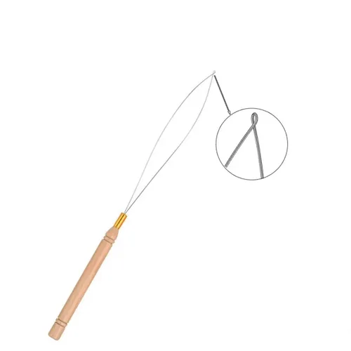 Vista 3 de 6 piezas de micro anillo para extensión de cabello, enhebrador de aguja de alambre de plumas, herramienta de gancho para microenlace de silicona
