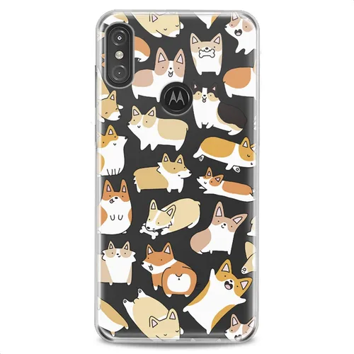 Vista 13 de Funda de TPU compatible con Motorola G9 G8 Plus G7 E20 P40 Z4 Edge 20 G22 Stylus Clear Cute Dogs Design Print Kawaii Floral Wiener Cute Flowers Girl