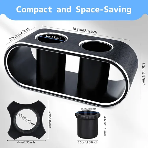 Vista 5 de BILIONE Soporte de almacenamiento de micrófonos de escritorio de aleación de aluminio, organizador de micrófonos de mesa de moda para micrófonos