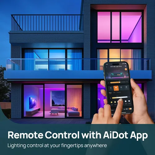 Vista 2 de Linkind - Tira de luces LED RGB de 10 pies, tira de luz inteligente que funciona con Alexa y Google Home, luces LED de cambio de color segmentadas