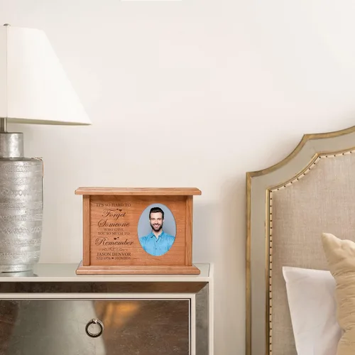 Vista 5 de Lifesong Milestones Urnas funerarias de madera para cenizas para adultos, urnas de cremación de madera masculinas para cenizas de adultos, urnas