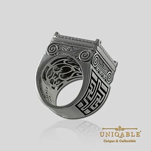 Vista 5 de Anillo de plata de ley 925 chapado en oro de 18 quilates con águila imperial romana histórica KTR007