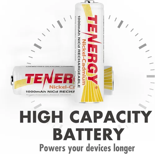 Vista 3 de Tenergy, Batería NiCd AA 1000 mAh, 21045, 4 Piezas, 4