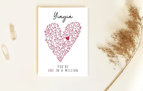 Vista 2 de Yanashop88 Yiayia You're One In A Million Card - Tarjeta de cumpleaños Yiayia - Tarjeta de felicitación de agradecimiento - Tarjeta para ella