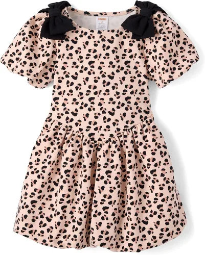 Vista 4 de Gymboree Vestidos escalonados de manga corta para niñas y niñas pequeñas Azul Flores