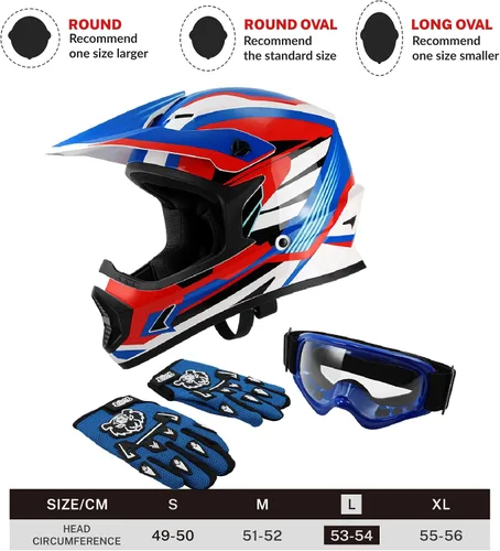 Vista 103 de SLMOTO - Casco DOT para niños y jóvenes, casco de motocross para todoterreno y calle, casco de motocicleta, casco de bicicleta de tierra, motocross