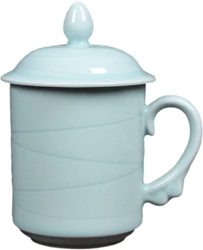 Vista 13 de Práctico sistema de elaboración de té chino gongfu en hebras y de café, para uso doméstico, en viajes y en la oficina, de porcelana de hueso, taza