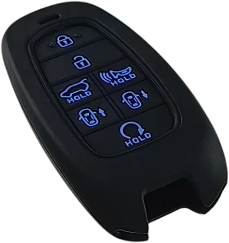 Vista 5 de REPROTECTING Funda de Goma de Silicona para Llavero de Coche Compatible con Hyundai Sonata Nexo 2019-2023 Hyundai Tucson 2022 Palisade Santa Fe 2023