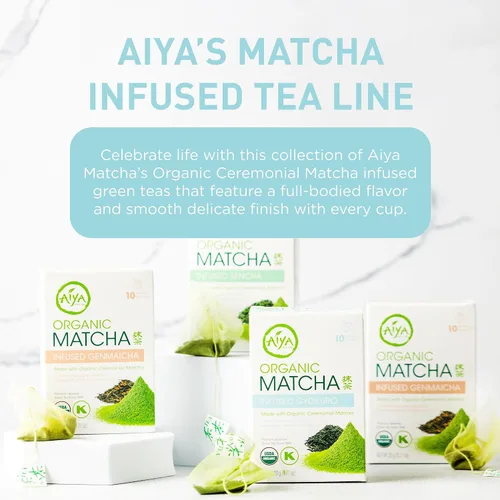 Vista 5 de Aiya Gyokuro orgánico con infusión de matcha Té verde matcha ceremonial orgánico, gyokuro orgánico 10
