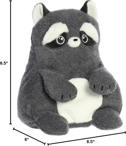 Vista 6 de Aurora® Whimsical Fluffles™ Riley Raccoon™ - Compañero reconfortante - Juego imaginativo - Gris 9 pulgadas