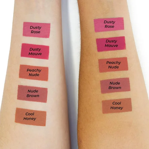 Vista 4 de MCoBeauty Ultra Stay - Lápiz labial líquido mate, color malva polvoriento, para mujer, lápiz labial de 0.16 onzas Arándano