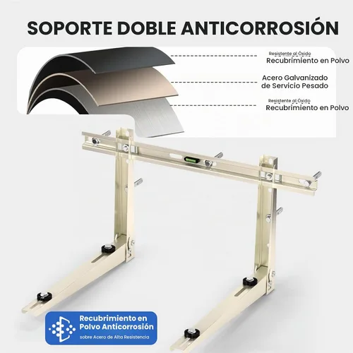 Vista 8 de Mini soporte de montaje en pared dividida exterior para sistema de calor 9000 a 36000 BTU