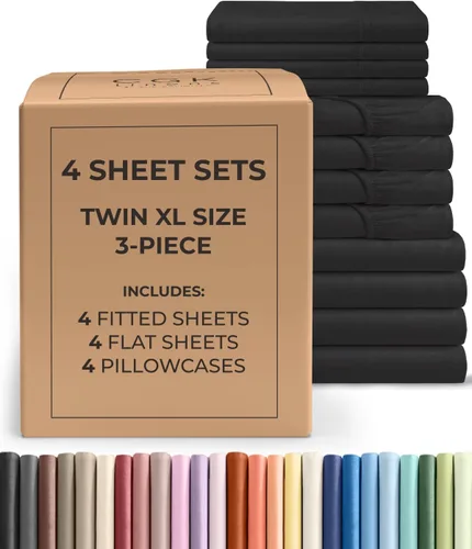 Vista 135 de Pack of 2, Twin Size 3 Piece Sheet Set - Breathable & Cooling - White