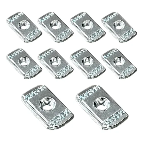 Vista 7 de Tuercas de canal de corte, tuerca de 1/2"-13 sin resorte engrosada con chapado en zinc, uso en Unistruts (paquete de 10)