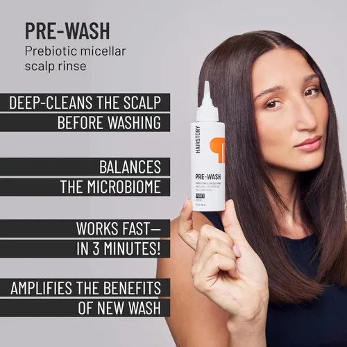 Vista 5 de Hairstory Nuevo método de lavado para todo tipo de cabello, original y prelavado con cepillo para el cuero cabelludo, enjuague purificante y crema