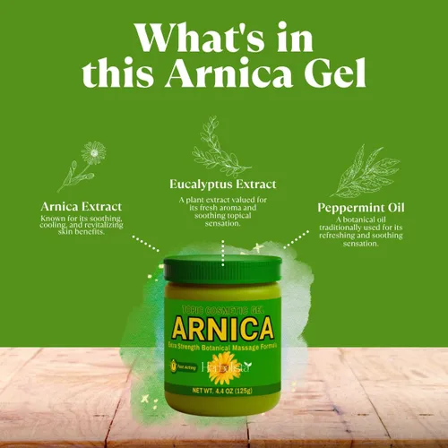 Vista 7 de Arnica Gel tópico extra fuerte 4.23 oz (125 g), gel botánico natural de alta potencia de absorción rápida para músculos y articulaciones, terapia