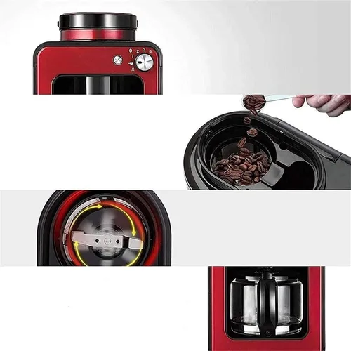 Vista 6 de Cafetera, cafetera automática, máquina de café expreso, cafetera automática de preparación, molinillo de café de rebabas integrado, perfecto