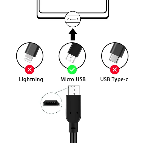 Vista 4 de Barnes and Noble Nook Cargador Micro USB Cable de carga USB de 6 pies Caja USB Cargador de pared Cabezal compatible para Barnes & Noble Nook Simple