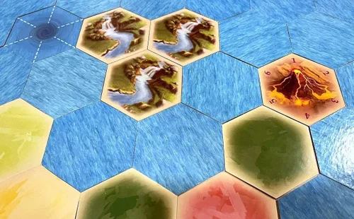 Vista 5 de Gold River Hex Scenario - Piezas de juego compatibles con las expansiones de Catan, Seafarers y Catan de Catan (3 hexagonales)