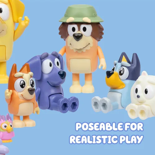 Vista 4 de Figuras de Super Fan de Bluey para Niños Pequeños, Juego de 11 Personajes con Figuras Exclusivas, Incluye Figuras para Niños Pequeños de Bluey