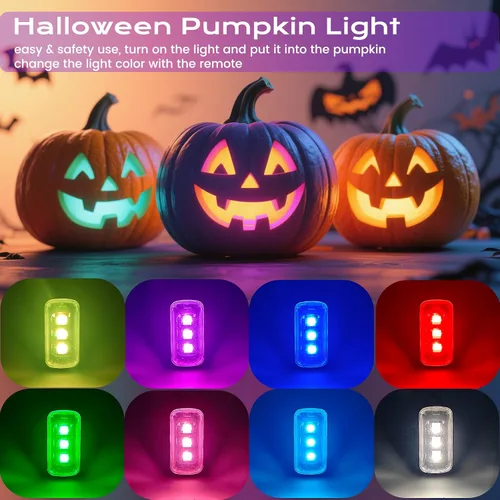 Vista 2 de 4 PCS Luces Estroboscópicas LED Inalámbricas con Control Remoto, 8 Colores USB C Recargables Luces de Emergencia Intermitentes para Automóvil