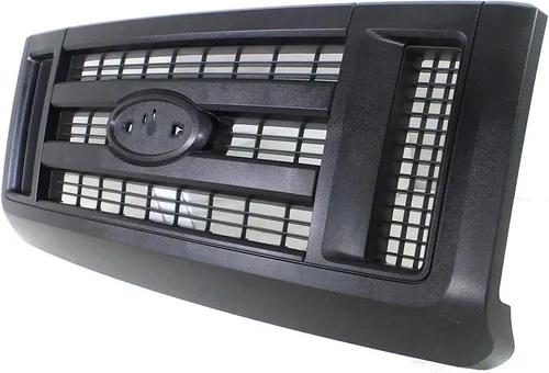 Vista 3 de Evan Fischer Conjunto de rejilla compatible con Ford E-150 2008-2014, se adapta a Ford E-250 2008-2014 pintado negro y rejilla de plástico insertado