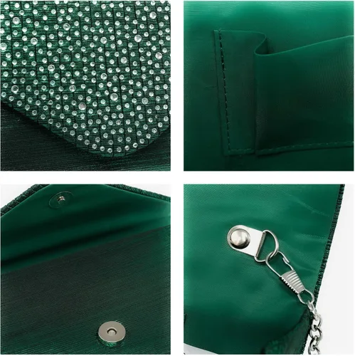Vista 5 de Dasein Bolso de mano de satén esmerilado para mujer, bolso cruzado para fiesta, graduación, boda, sobre