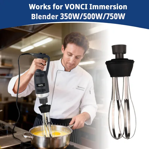 Vista 4 de VONCI Accesorio de batidor desmontable de 10 pulgadas. Compatible con batidora de inmersión comercial de 350 W, 500 W y 750 W.