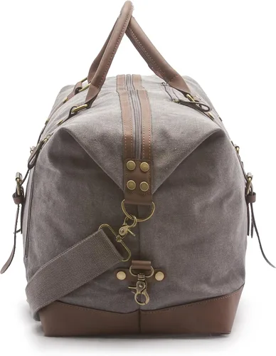 Vista 3 de Sweetbriar Bolsa de lona vintage - Bolsa de viaje clásica de fin de semana, Gris