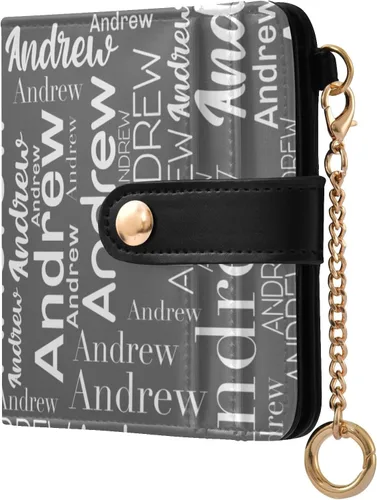Vista 19 de Sinestour Custom Black pattern Small Wallet for Women RFID Blocking Leather Bifold Small Purse with Card Holder Zipper Coin Pocket ID Window