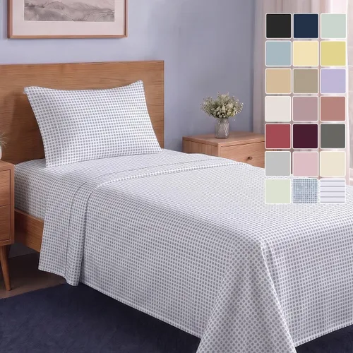 Vista 33 de LANE LINEN - Juego de 2 sábanas de fibras largas 100 % algodón orgánico, percal de fibras largas, ultrasuave y transpirable, para colchones de hasta
