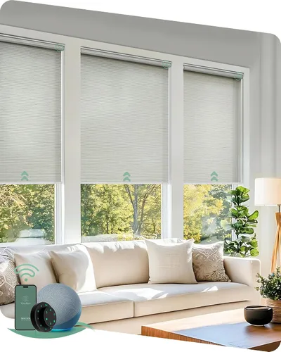 Vista 24 de Yoolax Persianas motorizadas con control remoto, persianas inteligentes opacas para ventanas, persianas enrollables motorizadas, persianas