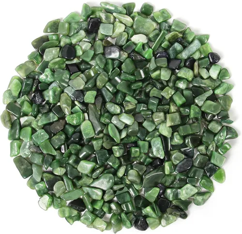 Vista 19 de Chips de cristal de amazonita natural triturado de 1.1 libras, chips de cristales curativos a granel, piedras preciosas de cristal triturado
