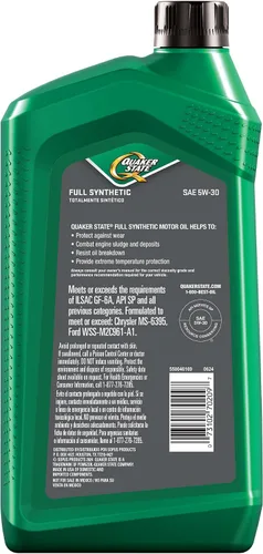 Vista 2 de Quaker State Aceite de motor completamente sintético 5W-30, 1 cuarto de galón (paquete de 6)