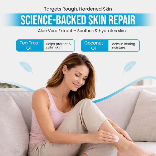 Vista 6 de Urea 40% + 1% ácido hialurónico (4 onzas) Suaviza los talones agrietados y la crema de urea para la piel seca 40 por ciento para los pies, máxima