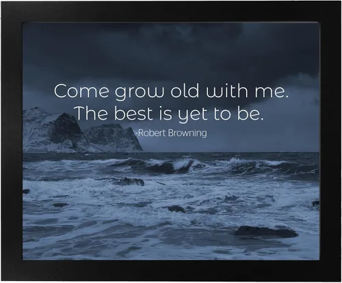 Vista 6 de Robert Browning "Come Grow Old With Me?- Decoración de pared inspiradora poética, esta impresión artística literaria motivacional es para decoración