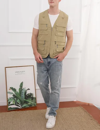 Vista 3 de Gihuo - Chaleco de pesca para hombre, con bolsillos, para viajar, ir de safari o practicar tiro