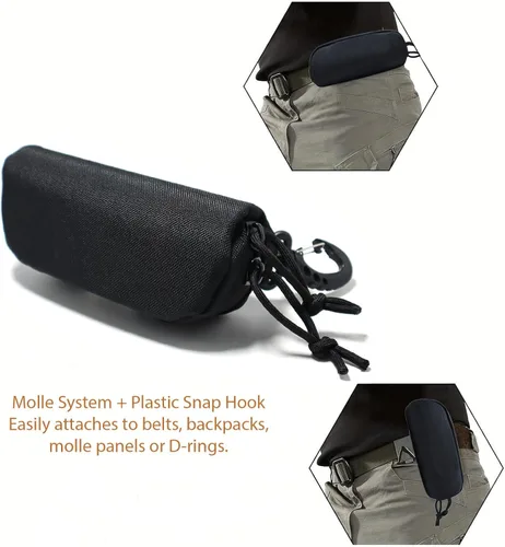 Vista 5 de Tactical Molle Glasses Case Tactical Eyeglasses Case Shockproof Sunglasses Carrying Protective Box with Clip