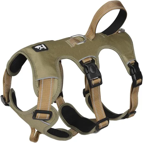 Vista 10 de FEimaX Arnés para perro sin tirones, chaleco acolchado suave para perro con 3 clips para la correa y asa de fácil control, reflectante ajustable sin