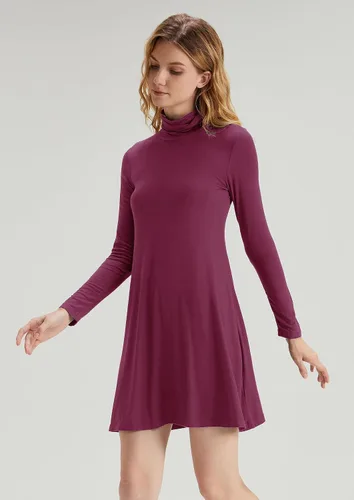 Vista 5 de KEEDONE Vestido de manga larga con cuello de tortuga para mujer