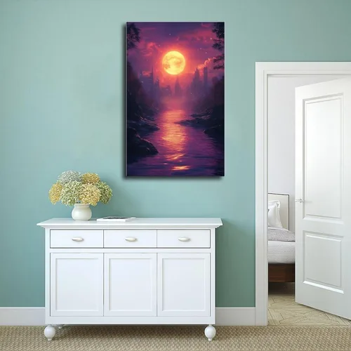 Vista 4 de Abstract Vaporwave Synthwave Print – Neon Digital Dreamscape Poster – Modern Retro Wall Decor for Youth Rooms Poster Canvas Artwork Prints Rustic