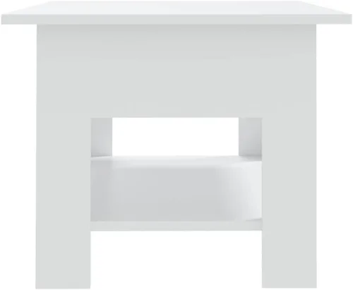 Vista 5 de White Engineered Wood Coffee Table 40.2" Rectangular with Storage Shelf, Modern Matte Finish, Small Coffee Table for Living Room, Bedroom, Apartment