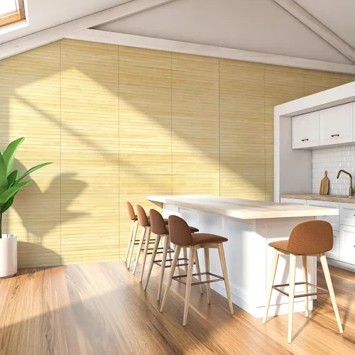 Vista 7 de Art3d - Panel de bambú natural para decoración de pared interior, panel de revestimiento de poste, techo, muebles, gabinete, oficina, 12 x 96