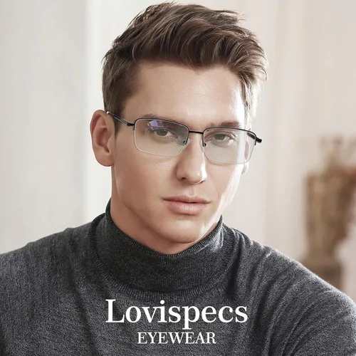Vista 7 de Lentes de miopía para distancia, para hombres con visión cercana, gafas de miopía para conducir, ver hipermetropía, montura media