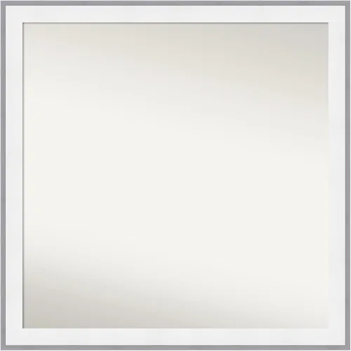 Vista 21 de Amanti Art Espejo de baño plateado para sobre el fregadero, espejo cuadrado de níquel cepillado de 30 x 30 pulgadas, marco moderno grande, se cuelga