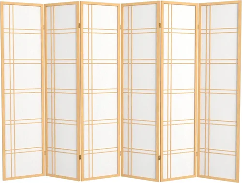 Vista 29 de Oriental Furniture - Pantalla Shoji de doble cruz de 6 pies de alto, color negro, 3 paneles