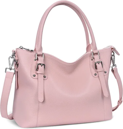 Vista 14 de HESHE - Carteras y bolsos de cuero genuino para mujer, bolso de mano, bolso de hombro, bolso de asa superior, bolso cruzado, bolso tipo morral