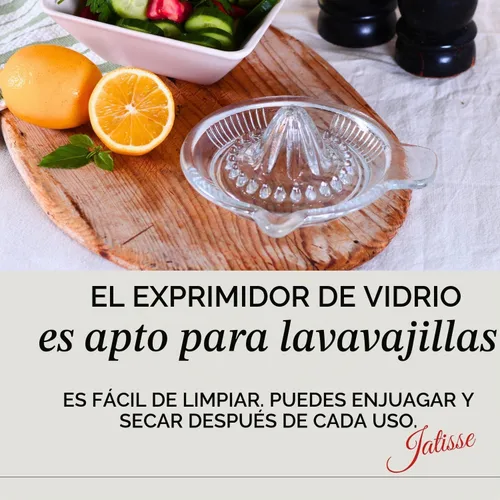 Vista 6 de Exprimidor de limón de vidrio, naranja, exprimidor manual de pomelo, exprimidor de cítricos pequeños, extractor manual de mano con mango y boquilla