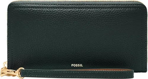 Vista 9 de Fossil Logan RFID - Cartera de piel con cierre de cremallera para mujer con correa de muñeca Negro