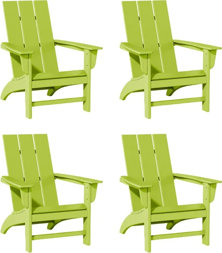 Vista 10 de Silla Adirondack de Madera Sintética Adiromoti, Sillas de Patio Resistente a Todo Clima, Aspecto de Madera, Silla Pre-Ensamblada para Fuego al Aire
